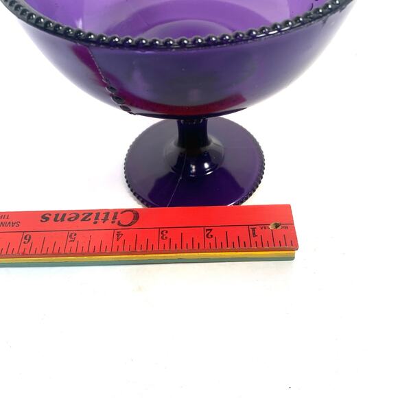Antique Amethyst Purple Compote Pedestal Serving Dish - Picture 11 of 11